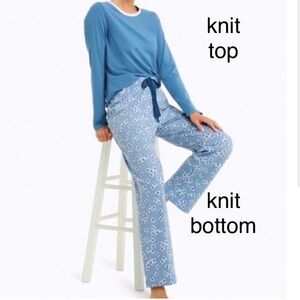 🔥LANDSEND Pajamas Set Cotton Knit Long Sleeve Top and Long Pants Draper James